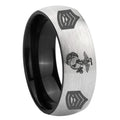 8mm Marine Army Sergeant Two-Tone Classic Dome Gray Black Tungsten Promise Ring