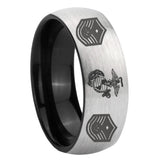 8mm Marine Chief Master Sergeant Dome Gray And Black Tungsten Carbide Mens Bands Ring
