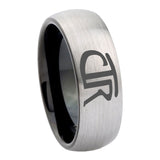8mm-CTR-Design-Dome-Tungsten-Carbide-Silver-Black-Mens-Wedding-Band