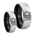 CTR Design Dome Gray Black Tungsten His Hers Set Rings