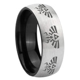 8mm Multiple Zelda Skyward Sword Dome Gray And Black Tungsten Engagement Ring
