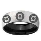6mm Multiple Green Lantern Dome Gray And Black Tungsten Comfort Fit Wedding Bands