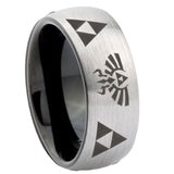 10mm-Legend-of-Zelda-Dome-Tungsten-Carbide-Silver-Black-Engagement-Ring