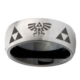 10mm-Legend-of-Zelda-Dome-Tungsten-Carbide-Silver-Black-Engagement-Ring