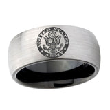 10mm-U.S.-Army-Dome-Tungsten-Carbide-Silver-Black-Engagement-Ring