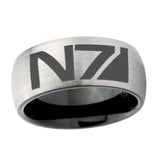 10mm-N7-Design-Dome-Tungsten-Carbide-Silver-Black-Engagement-Ring