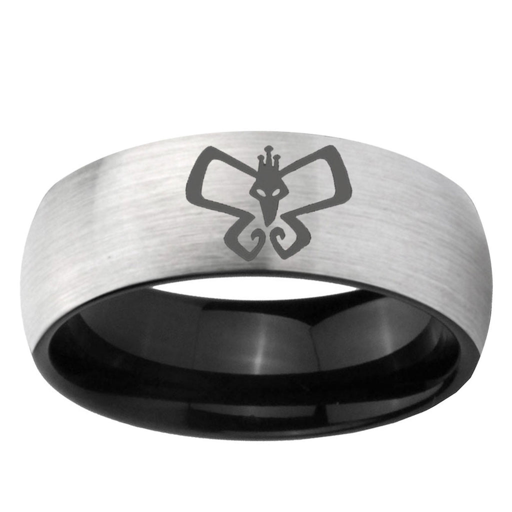 6mm Monarch Two-Tone Classic Dome Gray Black Tungsten Promise Ring