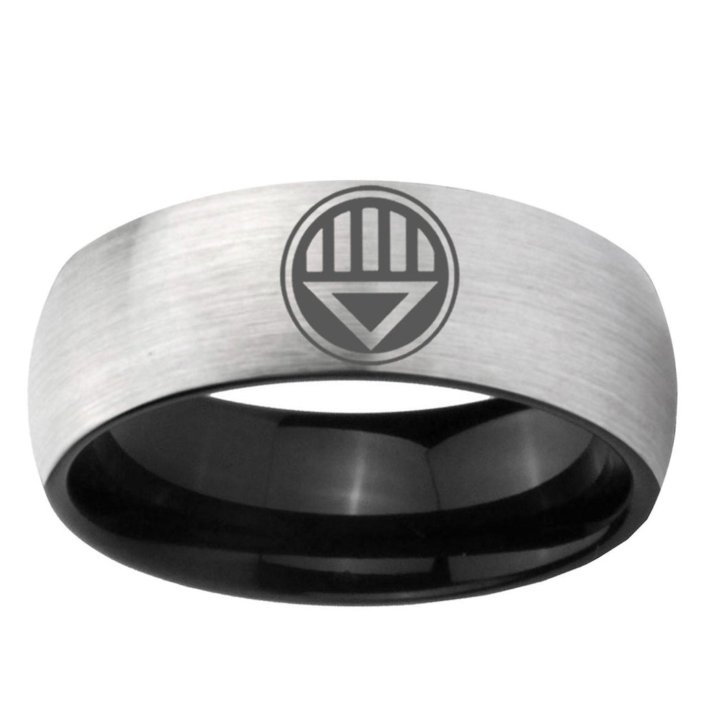 6mm Lantern Corps Two-Tone Classic Dome Gray Black Tungsten Promise Ring