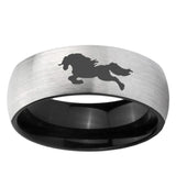 6mm Horse Dome Gray And Black Tungsten Carbide Engagement Band