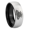 8mm Claddagh Design Two-Tone Classic Dome Gray Black Tungsten Promise Ring