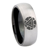 8mm Iron Man Art Reactor Dome Silver Mens Tungsten Wedding Band
