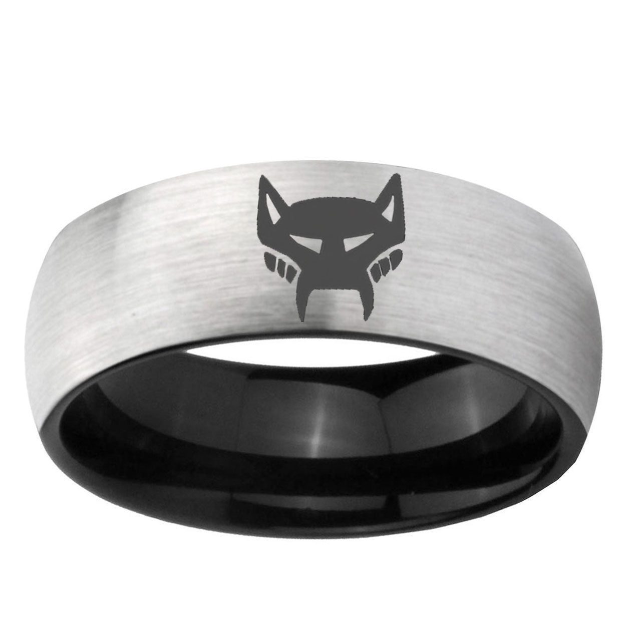 6mm Maximal Two-Tone Classic Dome Gray Black Tungsten Promise Ring