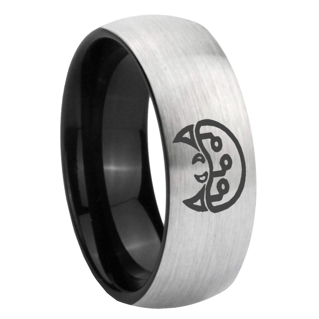 8mm Metroid Two-Tone Classic Dome Gray Black Tungsten Promise Ring