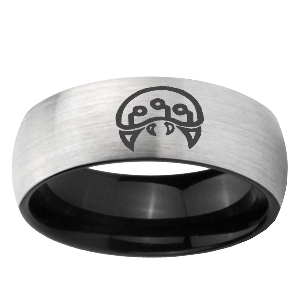 6mm Metroid Two-Tone Classic Dome Gray Black Tungsten Promise Ring