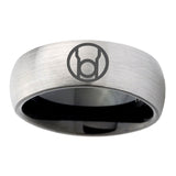 6, 8mm Red Lantern Dome Silver Tungston Carbide Rings