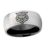10mm-Lion-Dome-Tungsten-Carbide-Silver-Black-Engagement-Ring
