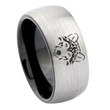 10mm-Wolf-Dome-Tungsten-Carbide-Silver-Black-Engagement-Ring