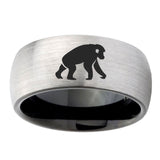 10mm-Chimpanzee-Dome-Tungsten-Carbide-Silver-Black-Engagement-Ring
