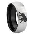 8mm Chimpanzee Two-Tone Classic Dome Gray Black Tungsten Promise Ring