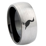 8mm-Cormorant-Dome-Tungsten-Carbide-Silver-Black-Wedding-Band-Mens