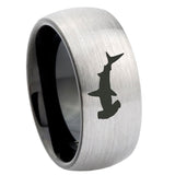 10mm-Hammerhead-Shark-Dome-Tungsten-Carbide-Silver-Black-Engagement-Ring