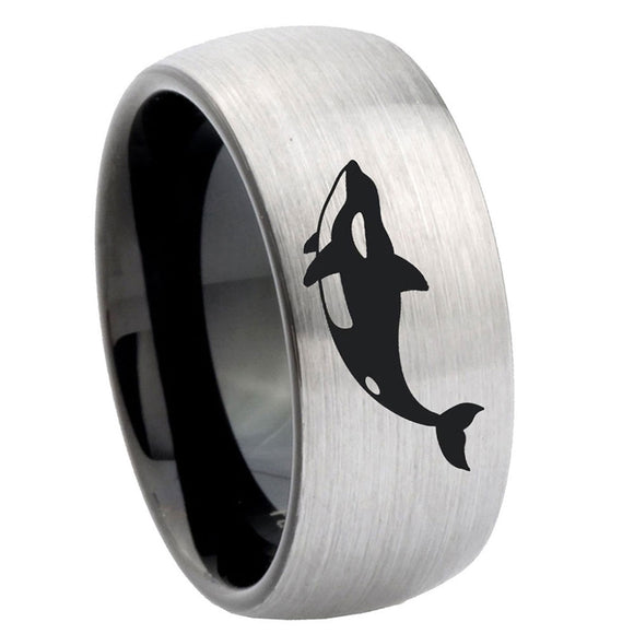 10mm-Keller-Whale-Dome-Tungsten-Carbide-Silver-Black-Engagement-Ring