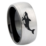 10mm-Keller-Whale-Dome-Tungsten-Carbide-Silver-Black-Engagement-Ring