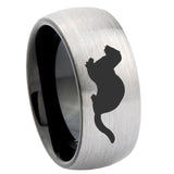 10mm-Otter-Dome-Tungsten-Carbide-Silver-Black-Engagement-Ring