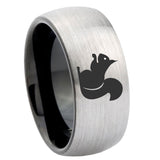 10mm-Squirrel-Dome-Tungsten-Carbide-Silver-Black-Engagement-Ring