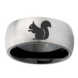 10mm-Squirrel-Dome-Tungsten-Carbide-Silver-Black-Engagement-Ring