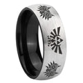 8mm Zelda Majora's Mask Two-Tone Classic Dome Gray Black Tungsten Promise Ring