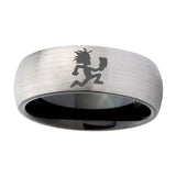 10mm-Hatchet-Man-Dome-Tungsten-Carbide-Silver-Black-Mens-Band-Ring