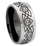10mm-Celtic-Braided-Dome-Tungsten-Carbide-Silver-Black-Engagement-Ring