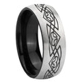 10mm Celtic Braided Dome Tungsten Carbide Silver Black Engagement Ring