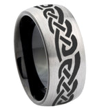 10mm-Celtic-Knot-Infinity-Love-Dome-Tungsten-Carbide-Silver-Black-Engagement-Ring