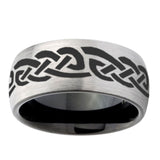 10mm-Celtic-Knot-Infinity-Love-Dome-Tungsten-Carbide-Silver-Black-Engagement-Ring