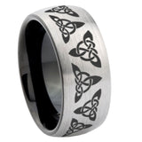 10mm-Celtic-Knot-Dome-Tungsten-Carbide-Silver-Black-Engagement-Ring