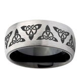 10mm-Celtic-Knot-Dome-Tungsten-Carbide-Silver-Black-Engagement-Ring