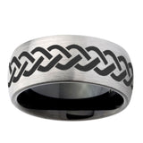 10mm-Laser-Celtic-Knot-Dome-Tungsten-Carbide-Silver-Black-Engagement-Ring
