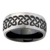 10mm-Celtic-Knot-Love-Dome-Tungsten-Carbide-Silver-Black-Engagement-Ring