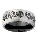 8mm-Celtic-Knot-Heart-Dome-Tungsten-Carbide-Silver-Black-Wedding-Band-Mens
