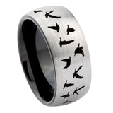 8mm-Flying-Geese-Hunting-Dome-Tungsten-Carbide-Silver-Black-Wedding-Band-Mens