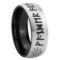 8mm Viking Two-Tone Classic Dome Gray Black Tungsten Promise Ring
