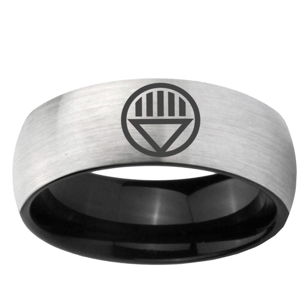 6mm Black Lantern Two-Tone Classic Dome Gray Black Tungsten Promise Ring