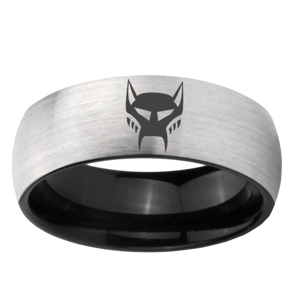 6mm Transformers Maximal Two-Tone Classic Dome Gray Black Tungsten Promise Ring