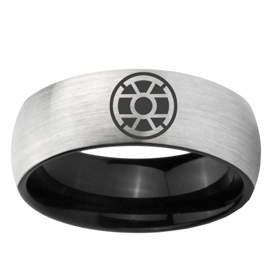 6mm Gold Lantern Two-Tone Classic Dome Gray Black Tungsten Promise Ring