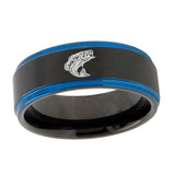 10mm-Fishing-Blue-Step-Edges-Brushed-Tungsten-Carbide-Mens-Promise-Ring