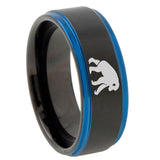 10mm-Chimpanzee-Blue-Step-Edges-Brushed-Tungsten-Carbide-Mens-Promise-Ring