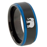 10mm-Elephant-Gold-Step-Edges-Brushed-Tungsten-Carbide-Mens-Promise-Ring