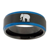 10mm-Elephant-Gold-Step-Edges-Brushed-Tungsten-Carbide-Mens-Promise-Ring